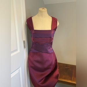 Sleeveless Bandage Midi Dress in Deep Berry